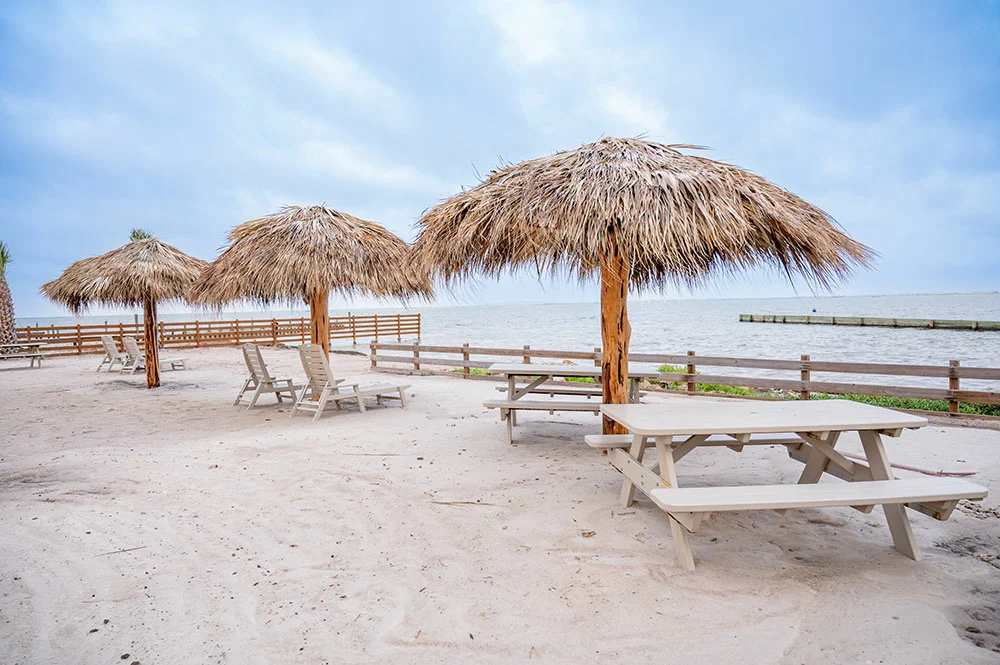 Sitting area on beach